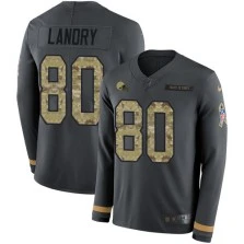 Limited Jarvis Landry Youth Black Jersey - #80 Football Cleveland Browns Salute to Service Therma Long Sleeve Limited Jarvis Landry Youth Black Jersey - #80 Football Cleveland Browns Salute to Service Therma Long Sleeve