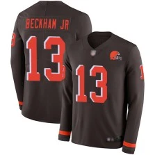Limited Odell Beckham Jr. Youth Brown Jersey - #13 Football Cleveland Browns Therma Long Sleeve Limited Odell Beckham Jr. Youth Brown Jersey - #13 Football Cleveland Browns Therma Long Sleeve